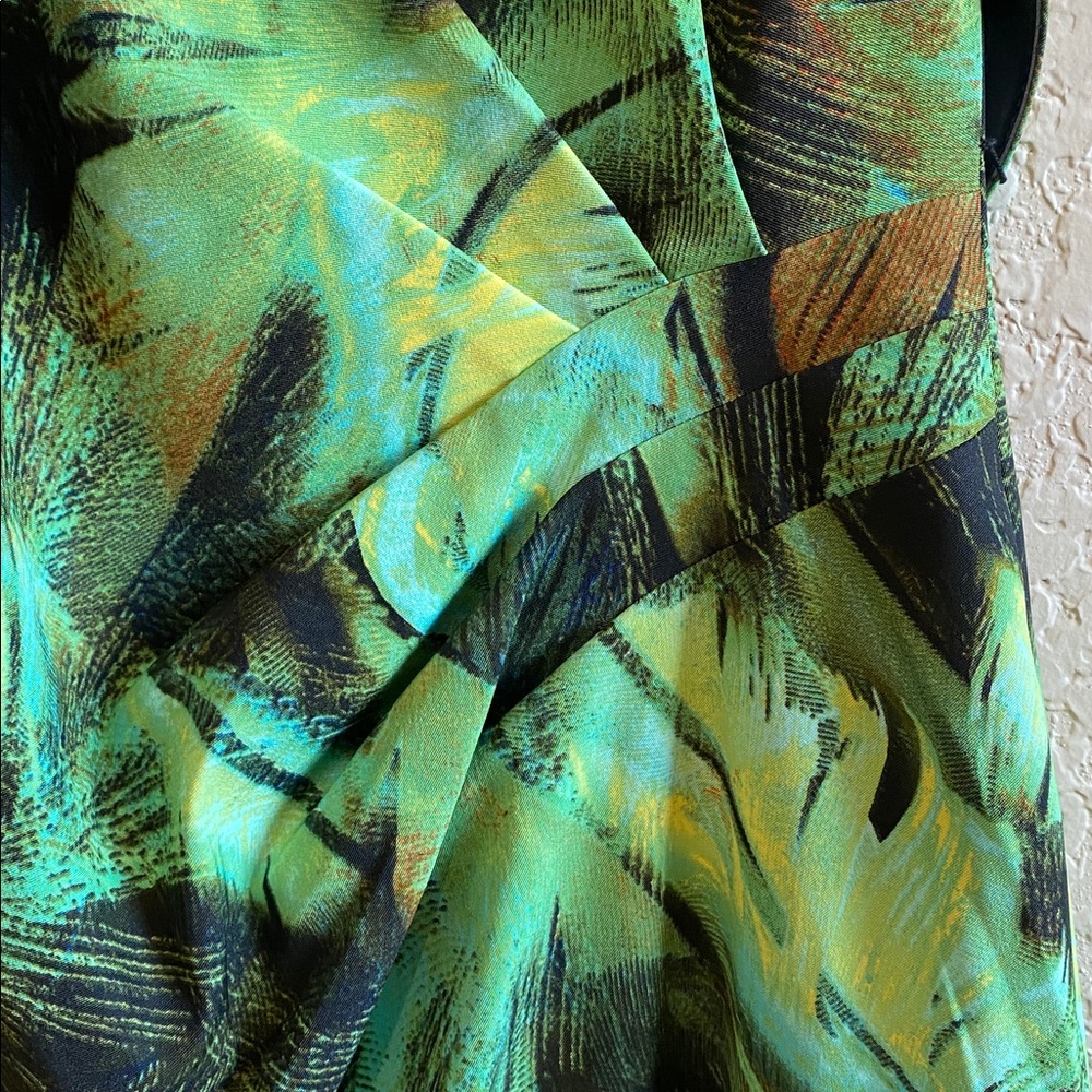 Cache Green Fitted Cocktail Dress Size 14 w/ Belt - Picture 11 of 11